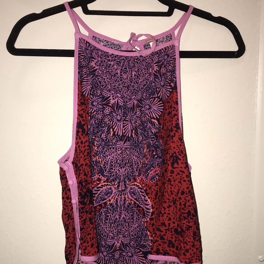 Free People colorful halter neck top